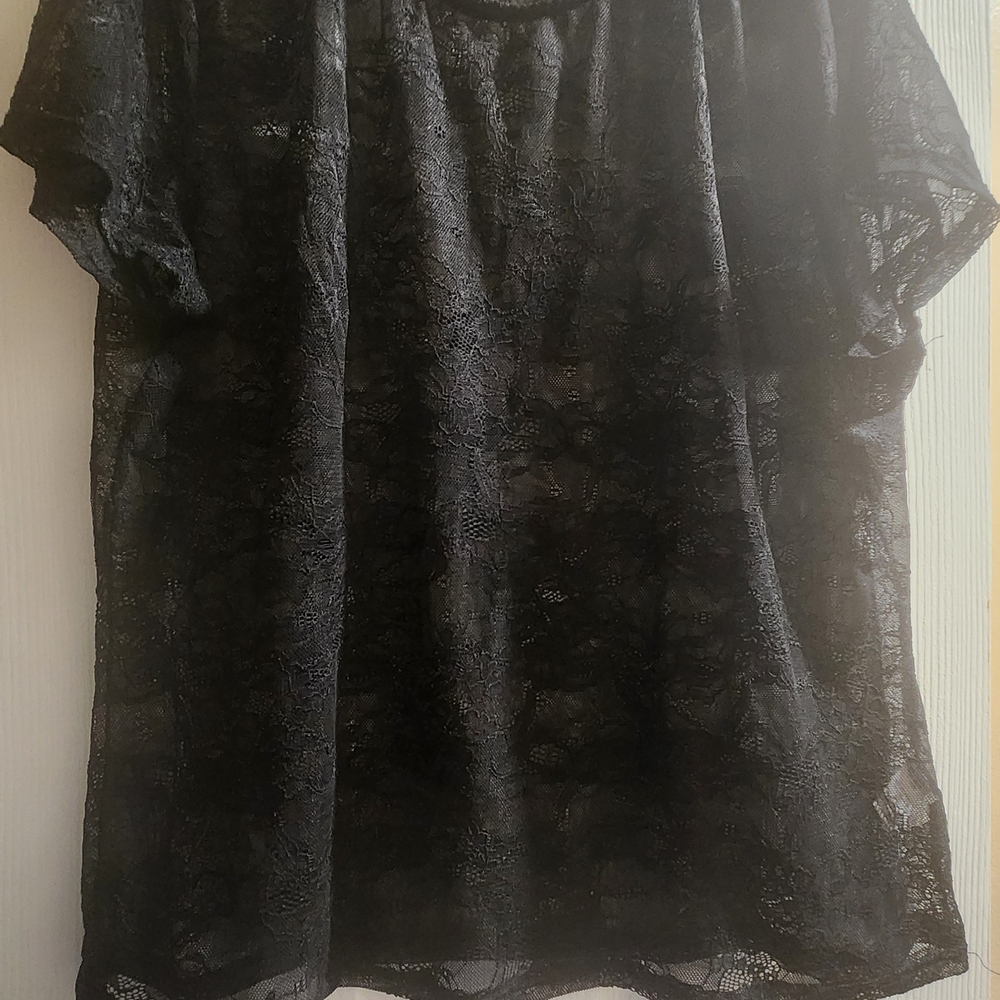 White Birch Black Lace Top